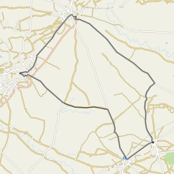 Miniatuurkaart van de fietsinspiratie "Route van Paradas naar Arahal via Carmona" in Andalucía, Spain. Gemaakt door de Tarmacs.app fietsrouteplanner