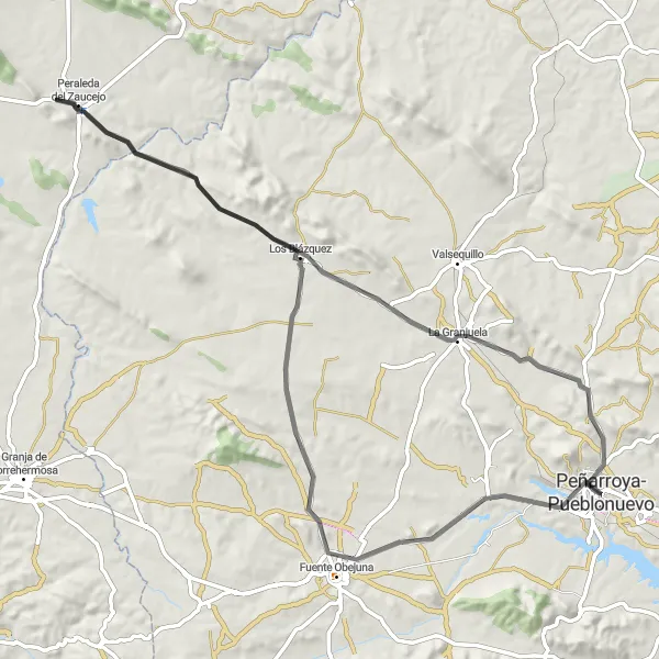Miniatura mapy "Trasa Szosowa przez Fuente Obejuna i Los Blázquez" - trasy rowerowej w Andalucía, Spain. Wygenerowane przez planer tras rowerowych Tarmacs.app