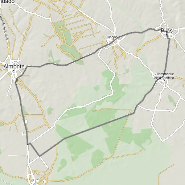 Miniaturní mapa "Okružní cesta přes Andaluskou krajinu" inspirace pro cyklisty v oblasti Andalucía, Spain. Vytvořeno pomocí plánovače tras Tarmacs.app