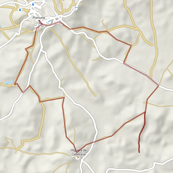 Miniaturní mapa "Gravelový okruh přes Arco de la Villa" inspirace pro cyklisty v oblasti Andalucía, Spain. Vytvořeno pomocí plánovače tras Tarmacs.app