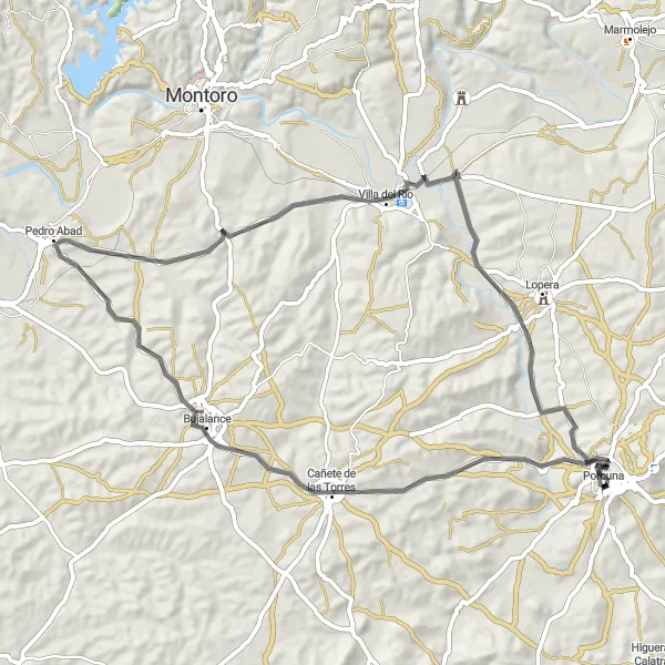 Miniaturní mapa "Koloval pro horaly" inspirace pro cyklisty v oblasti Andalucía, Spain. Vytvořeno pomocí plánovače tras Tarmacs.app
