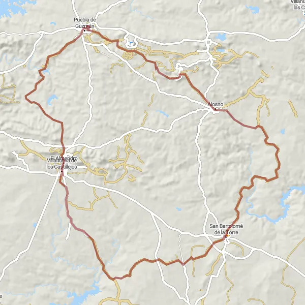 Miniatura mapy "Pętla przez wiejskie krajobrazy" - trasy rowerowej w Andalucía, Spain. Wygenerowane przez planer tras rowerowych Tarmacs.app