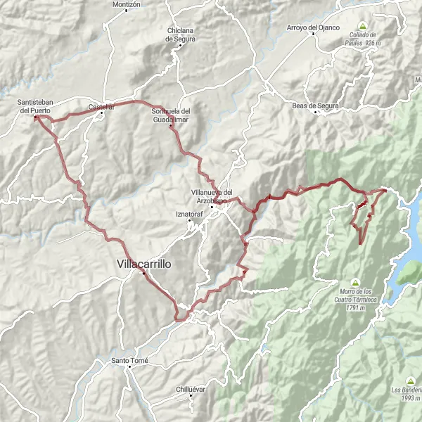 Miniatura mapy "Gravelowy szlak do Mogón" - trasy rowerowej w Andalucía, Spain. Wygenerowane przez planer tras rowerowych Tarmacs.app