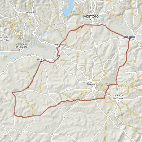 Miniaturní mapa "Gravel route from Villa del Río" inspirace pro cyklisty v oblasti Andalucía, Spain. Vytvořeno pomocí plánovače tras Tarmacs.app