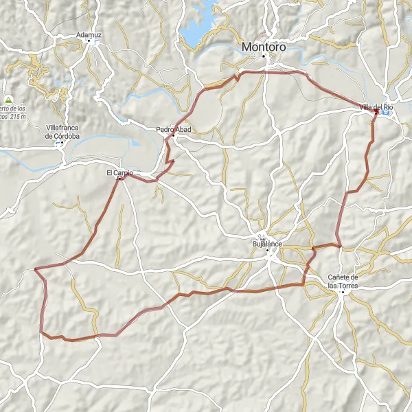 Map miniature of "The Gravel Adventure" cycling inspiration in Andalucía, Spain. Generated by Tarmacs.app cycling route planner