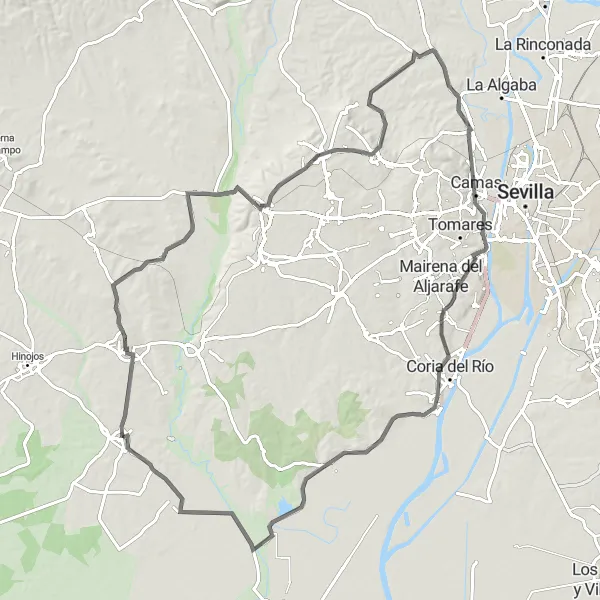 Map miniature of "Challenging road trip to the Mirador del Teatro Romano" cycling inspiration in Andalucía, Spain. Generated by Tarmacs.app cycling route planner