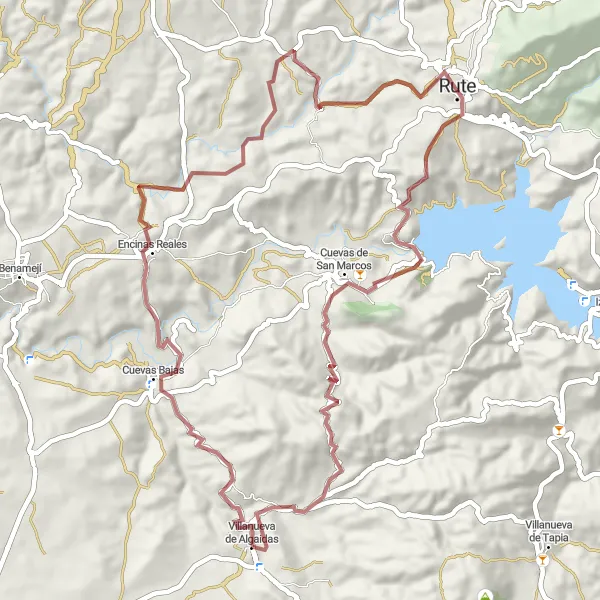 Miniatura mapy "Trasa rowerowa Cuevas Bajas - Cuevas de San Marcos" - trasy rowerowej w Andalucía, Spain. Wygenerowane przez planer tras rowerowych Tarmacs.app
