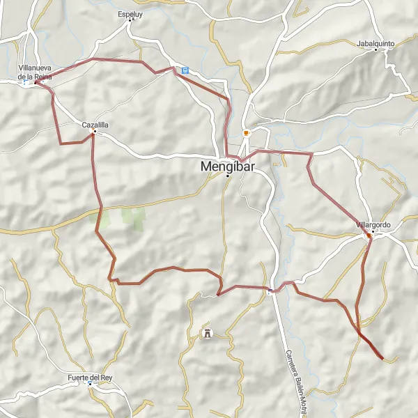 Miniatura mapy "Szutrowa przygoda przez wiejskie tereny" - trasy rowerowej w Andalucía, Spain. Wygenerowane przez planer tras rowerowych Tarmacs.app