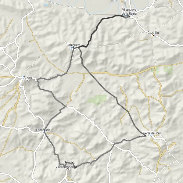 Miniatura mapy "Trasa przez wzgórza Andaluzji" - trasy rowerowej w Andalucía, Spain. Wygenerowane przez planer tras rowerowych Tarmacs.app