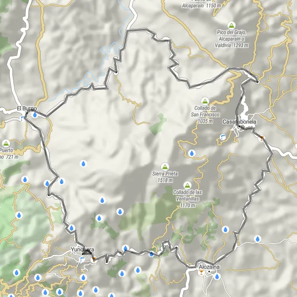 Miniatuurkaart van de fietsinspiratie "Korte maar uitdagende rit door de bergen" in Andalucía, Spain. Gemaakt door de Tarmacs.app fietsrouteplanner