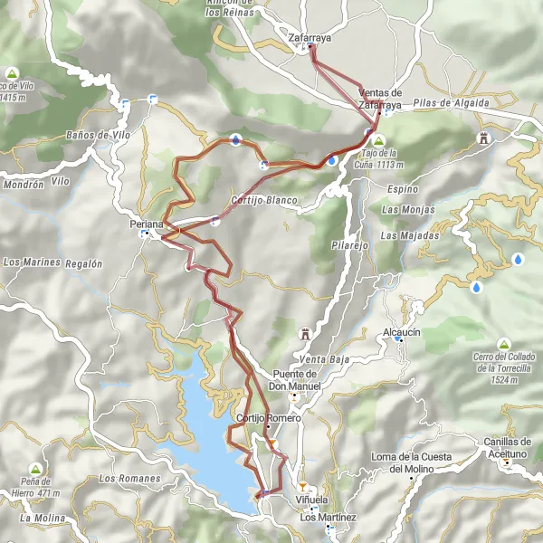 Miniature de la carte de l'inspiration cycliste "Ventas de Zafarraya Loop" dans la Andalucía, Spain. Générée par le planificateur d'itinéraire cycliste Tarmacs.app