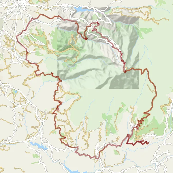 Map miniature of "The Alpujarra Gravel Adventure" cycling inspiration in Andalucía, Spain. Generated by Tarmacs.app cycling route planner