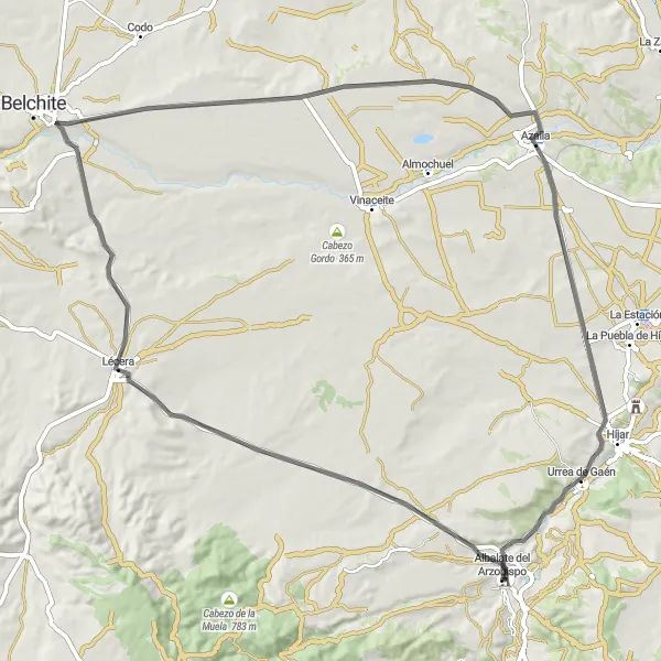 Map miniature of "Panoramic Road" cycling inspiration in Aragón, Spain. Generated by Tarmacs.app cycling route planner