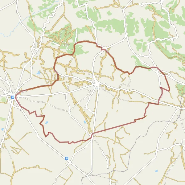 Map miniature of "Binéfar and Alcampell Loop" cycling inspiration in Aragón, Spain. Generated by Tarmacs.app cycling route planner