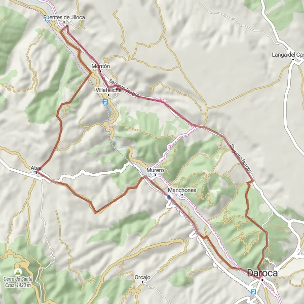 Miniatuurkaart van de fietsinspiratie "Gravel omgevingsroute Biking in Daroca (Aragón, Spanje)" in Aragón, Spain. Gemaakt door de Tarmacs.app fietsrouteplanner