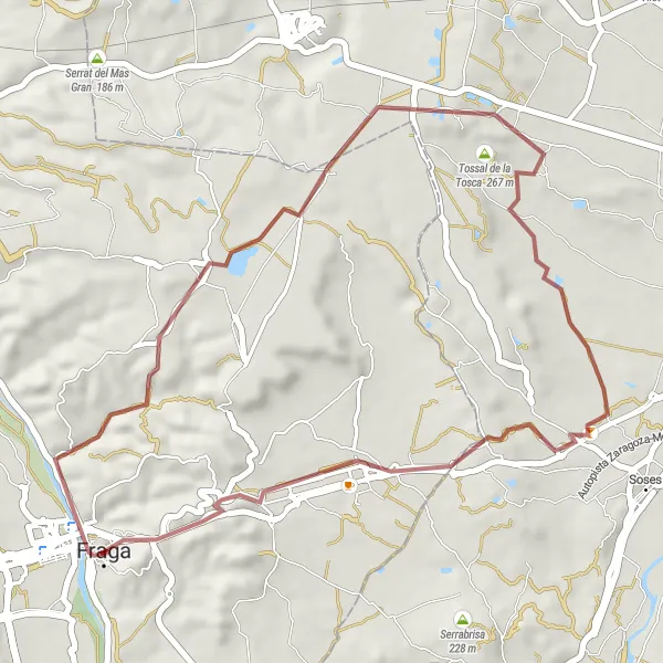 Map miniature of "Gravel Adventure to Serreta del Comú" cycling inspiration in Aragón, Spain. Generated by Tarmacs.app cycling route planner