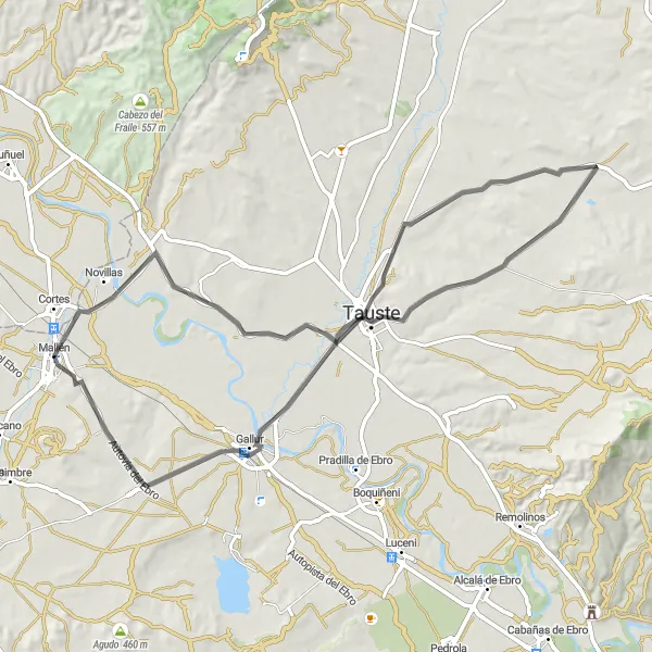 Map miniature of "Historical Road of Numantia" cycling inspiration in Aragón, Spain. Generated by Tarmacs.app cycling route planner