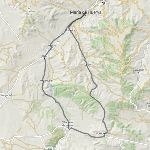 Miniatua del mapa de inspiración ciclista "Ruta de los pintores" en Aragón, Spain. Generado por Tarmacs.app planificador de rutas ciclistas