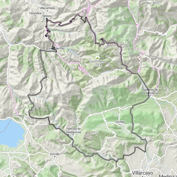 Miniatura della mappa di ispirazione al ciclismo "Tour in bicicletta da Selaya a Barrio Arcillal" nella regione di Cantabria, Spain. Generata da Tarmacs.app, pianificatore di rotte ciclistiche