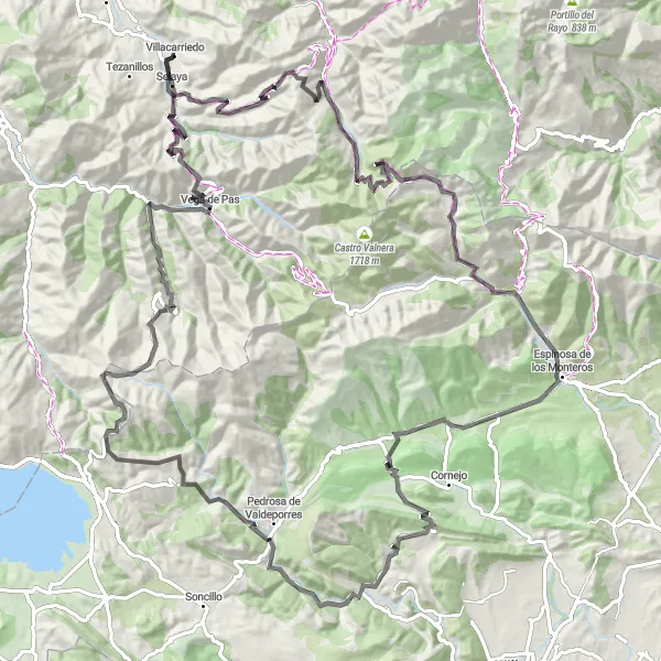 Miniaturní mapa "Road Trail to Mirador del Cuerno" inspirace pro cyklisty v oblasti Cantabria, Spain. Vytvořeno pomocí plánovače tras Tarmacs.app