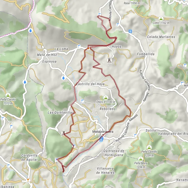 Karten-Miniaturansicht der Radinspiration "Graveltour durch Villaescusa und Umgebung" in Cantabria, Spain. Erstellt vom Tarmacs.app-Routenplaner für Radtouren