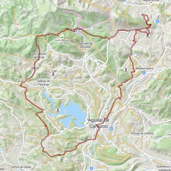 Miniature de la carte de l'inspiration cycliste "Aventure dans les montagnes" dans la Cantabria, Spain. Générée par le planificateur d'itinéraire cycliste Tarmacs.app