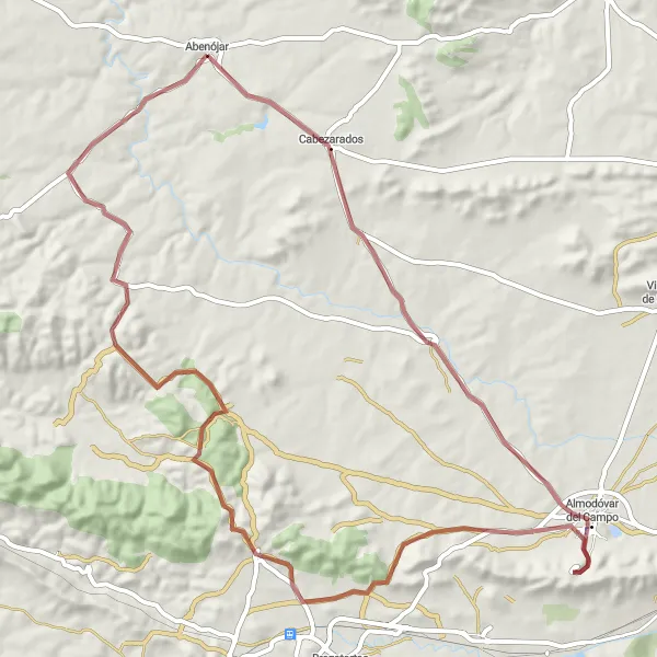 Map miniature of "The Gravel Adventure" cycling inspiration in Castilla-La Mancha, Spain. Generated by Tarmacs.app cycling route planner