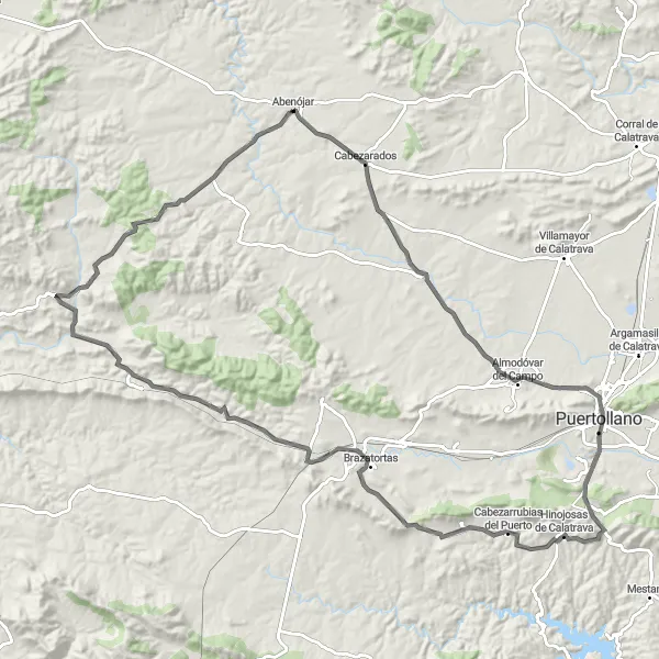 Map miniature of "La Mancha Heritage Tour" cycling inspiration in Castilla-La Mancha, Spain. Generated by Tarmacs.app cycling route planner