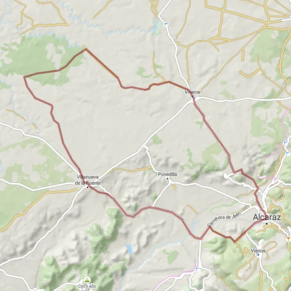 Map miniature of "Gravel Adventure" cycling inspiration in Castilla-La Mancha, Spain. Generated by Tarmacs.app cycling route planner