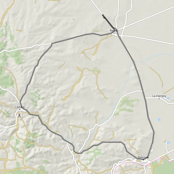 Miniatura mapy "Trasa w okolicach Balazote" - trasy rowerowej w Castilla-La Mancha, Spain. Wygenerowane przez planer tras rowerowych Tarmacs.app
