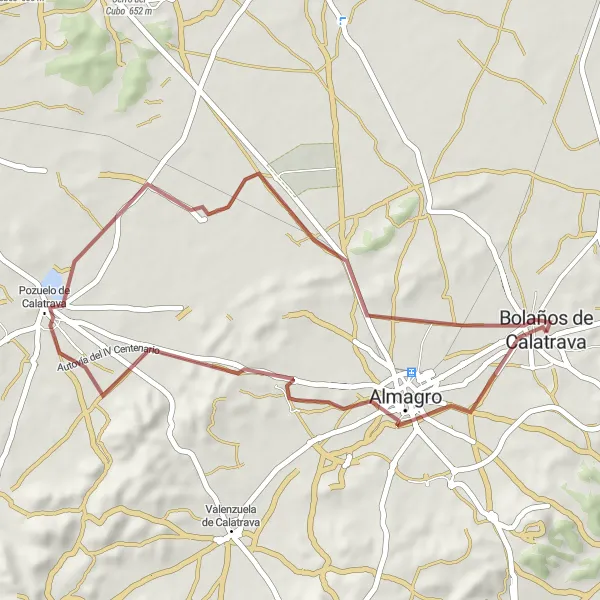 Miniatuurkaart van de fietsinspiratie "Grindwegenroute door prachtige natuur en charmante dorpen" in Castilla-La Mancha, Spain. Gemaakt door de Tarmacs.app fietsrouteplanner