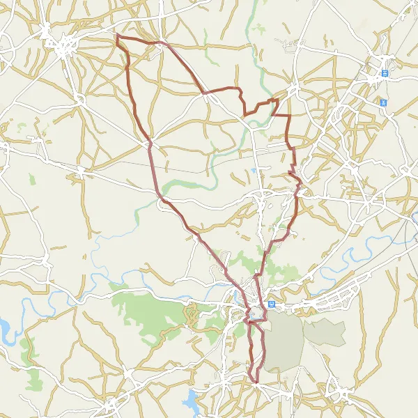 Map miniature of "The Beauty of Toledo province" cycling inspiration in Castilla-La Mancha, Spain. Generated by Tarmacs.app cycling route planner