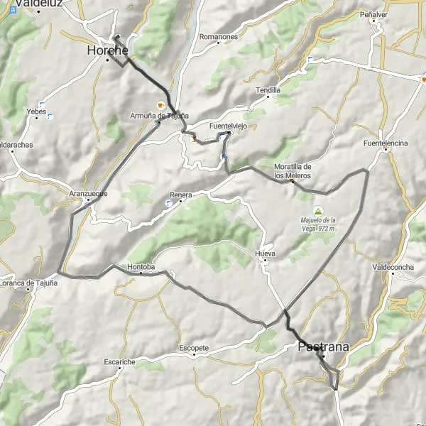 Miniatuurkaart van de fietsinspiratie "Wegroute naar Hontoba" in Castilla-La Mancha, Spain. Gemaakt door de Tarmacs.app fietsrouteplanner