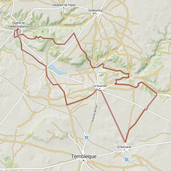 Map miniature of "Nature Escape" cycling inspiration in Castilla-La Mancha, Spain. Generated by Tarmacs.app cycling route planner