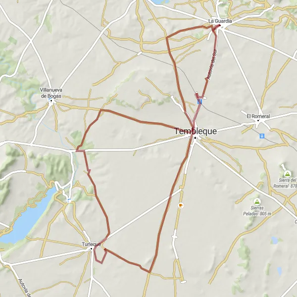 Map miniature of "Discover the Beauty of Plaza Mayor" cycling inspiration in Castilla-La Mancha, Spain. Generated by Tarmacs.app cycling route planner