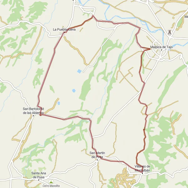Miniatua del mapa de inspiración ciclista "Ruta de los Pueblos Históricos" en Castilla-La Mancha, Spain. Generado por Tarmacs.app planificador de rutas ciclistas