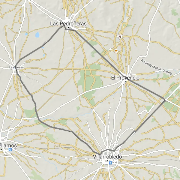 Map miniature of "Route 352479" cycling inspiration in Castilla-La Mancha, Spain. Generated by Tarmacs.app cycling route planner