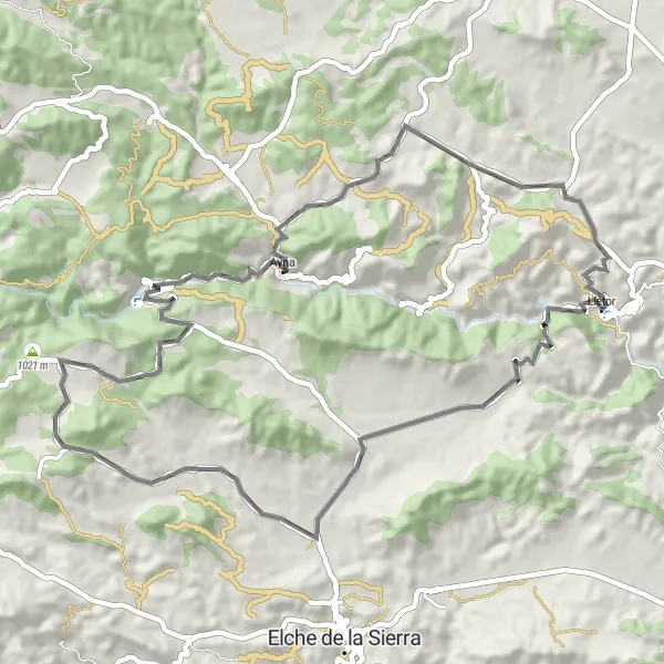Miniatua del mapa de inspiración ciclista "Ruta de Historia y Naturaleza" en Castilla-La Mancha, Spain. Generado por Tarmacs.app planificador de rutas ciclistas