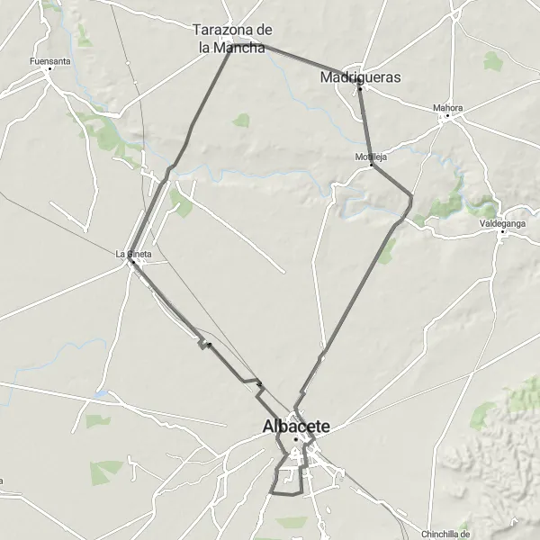 Map miniature of "Cultural Road Cycling Adventure" cycling inspiration in Castilla-La Mancha, Spain. Generated by Tarmacs.app cycling route planner