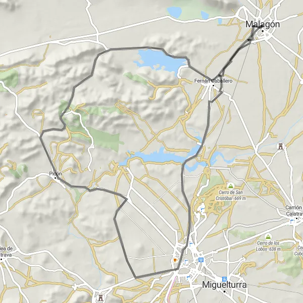 Map miniature of "Toledo Gateway" cycling inspiration in Castilla-La Mancha, Spain. Generated by Tarmacs.app cycling route planner