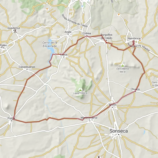Miniatura mapy "Trasa szutrowa do Cobisa" - trasy rowerowej w Castilla-La Mancha, Spain. Wygenerowane przez planer tras rowerowych Tarmacs.app