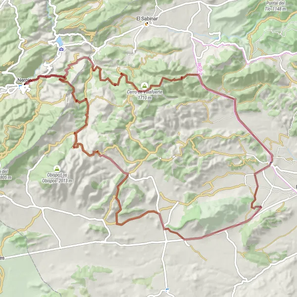 Miniatua del mapa de inspiración ciclista "Ruta de Villafuerte y Archivel" en Castilla-La Mancha, Spain. Generado por Tarmacs.app planificador de rutas ciclistas