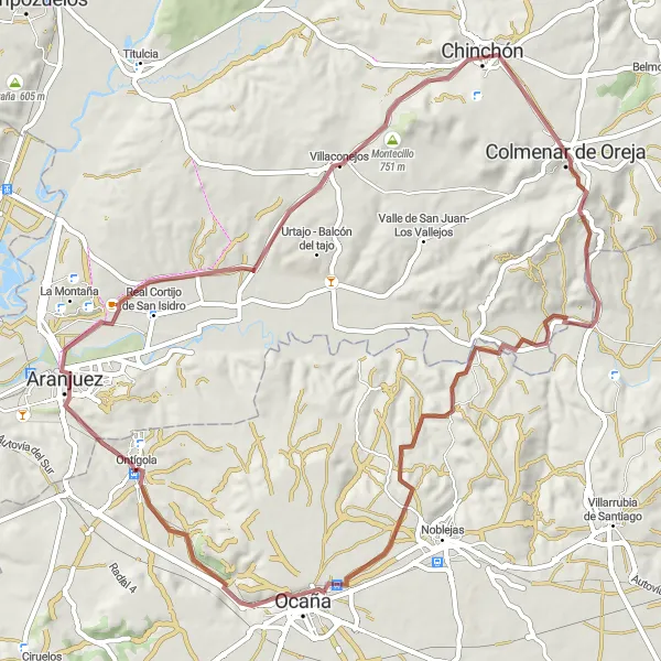 Miniatua del mapa de inspiración ciclista "Ruta de los Pueblos Manchegos" en Castilla-La Mancha, Spain. Generado por Tarmacs.app planificador de rutas ciclistas
