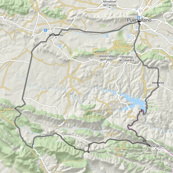 Map miniature of "The Puerto de Niefla Challenge" cycling inspiration in Castilla-La Mancha, Spain. Generated by Tarmacs.app cycling route planner