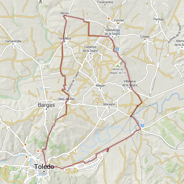 Miniatura mapy "Trasa Villaluenga de la Sagra - Yunclillos przez Santa María de Benquerencia" - trasy rowerowej w Castilla-La Mancha, Spain. Wygenerowane przez planer tras rowerowych Tarmacs.app