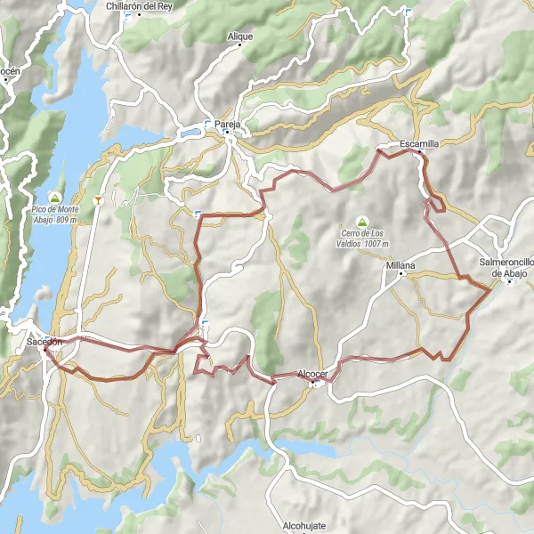 Miniatua del mapa de inspiración ciclista "Ruta de la Alcarria" en Castilla-La Mancha, Spain. Generado por Tarmacs.app planificador de rutas ciclistas