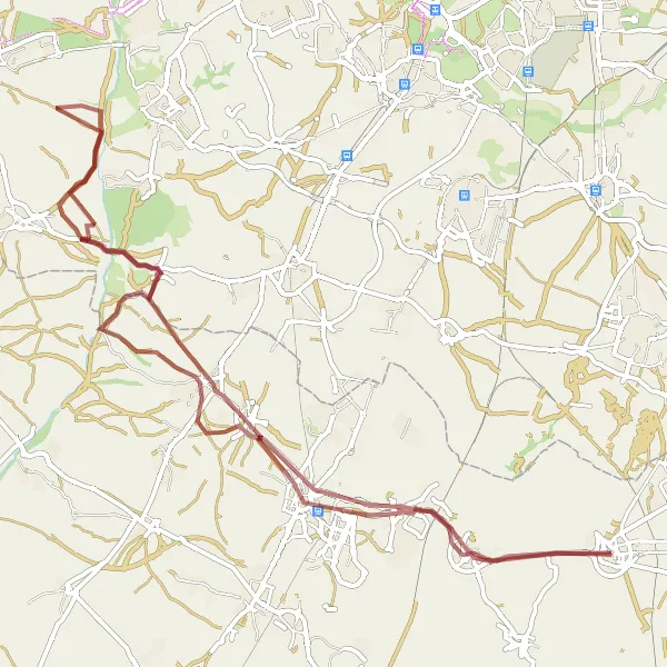 Miniatura mapy "Trasa Seseña - Yeles - Batres - Castillo de Batres - Carranque - Esquivias" - trasy rowerowej w Castilla-La Mancha, Spain. Wygenerowane przez planer tras rowerowych Tarmacs.app