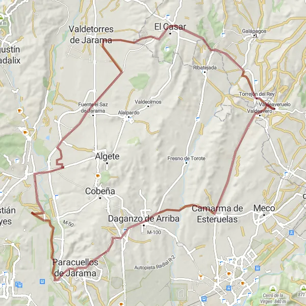 Map miniature of "Gravel Quintessential Trail" cycling inspiration in Castilla-La Mancha, Spain. Generated by Tarmacs.app cycling route planner