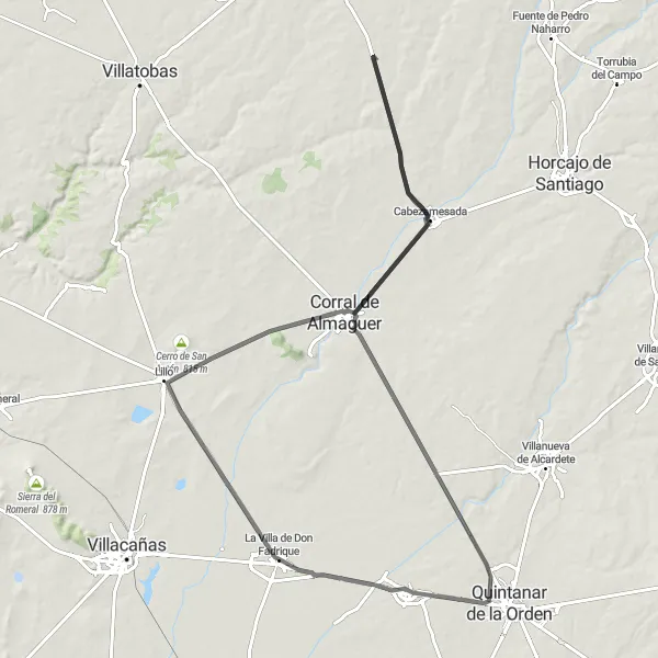 Miniatura mapy "Trasa rowerowa wokół Villa de Don Fadrique" - trasy rowerowej w Castilla-La Mancha, Spain. Wygenerowane przez planer tras rowerowych Tarmacs.app