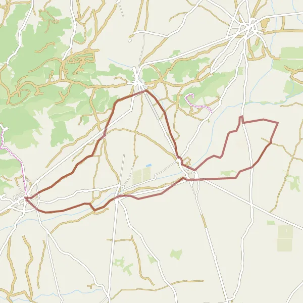 Map miniature of "Gravel Ride through the Plains and Villages" cycling inspiration in Castilla-La Mancha, Spain. Generated by Tarmacs.app cycling route planner